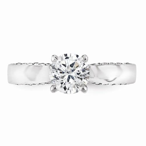 Solitaire Ring with Accents White Gold Diamond