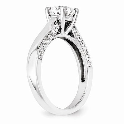 Solitaire Ring with Accents White Gold Diamond
