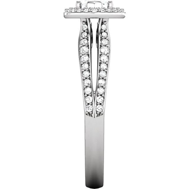 Halo Ring 14K White Gold Marquise Halo Styled Engagement Ring 1.75 Carats