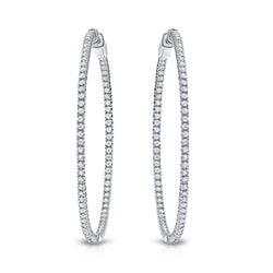 7 cms Mined Diamond Hoops 3 Inches