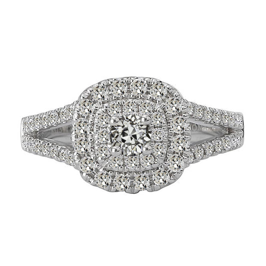 Halo Old Miner Cut Diamond Ring Jewelry