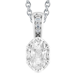 Natural Diamond Pendant 6ct - White Gold 14K