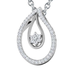 6 Carats Sparkling Round Cut Diamonds Pendant Necklace White Gold 14K