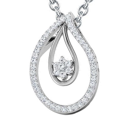 6 Carats Sparkling Round Cut Natural Earth Mined Diamonds Pendant Necklace White Gold 14K