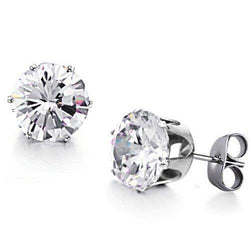 6 Ct Round Cut Lab Grown Diamond Women Stud Earrings Crown Setting