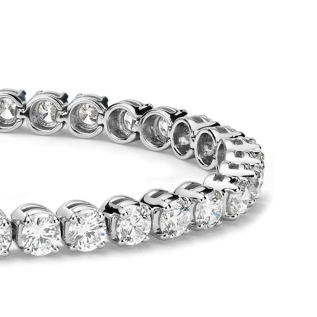 6 Carats Round Sparkling Diamonds Bracelet White Gold 10K