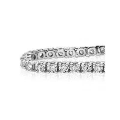 6 Carats Women Bracelet Round Cut Lab Grown Diamonds White Gold