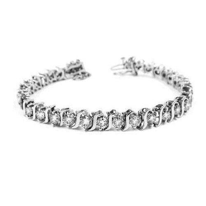 6 Ct. Lab Grown Diamond Tennis Bracelet Round Brilliant Cut Gold Lady Jewelry