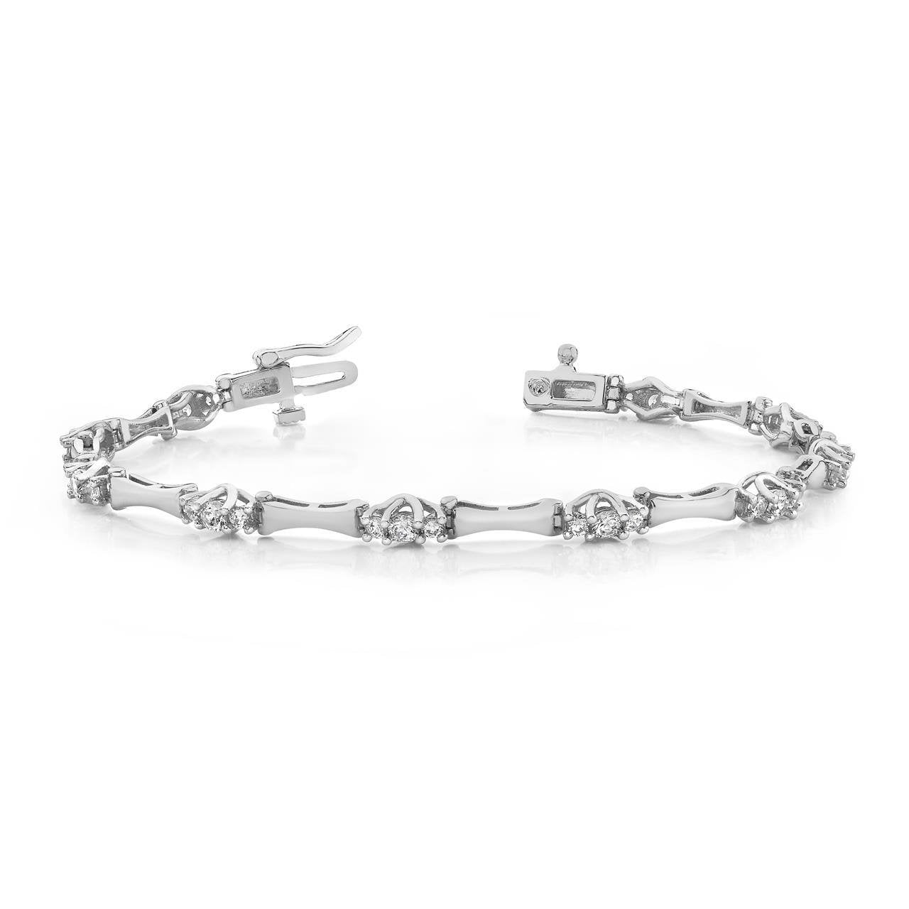 6 Ct Round Brilliant Cut Lab Grown Diamond Tennis Bracelet Solid White Gold 14K