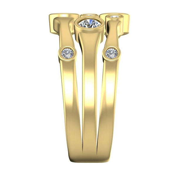 Diamond Fancy Ring 1.10 Carats 14K White Jewelry New