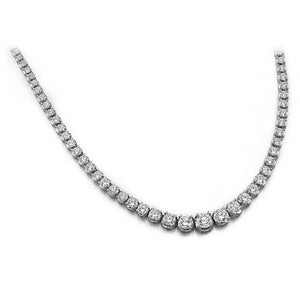 7 Carats Prong Set Diamonds Tennis Necklace White Gold 14K Necklace