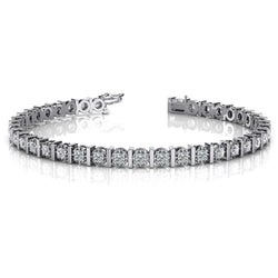 8 Carats Prong Set Round Cut Lab Grown Diamonds Tennis Bracelet Gold White