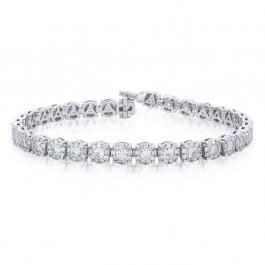 7 Carats Prong Set Round Diamond Tennis Bracelet Solid White Gold Tennis Bracelet