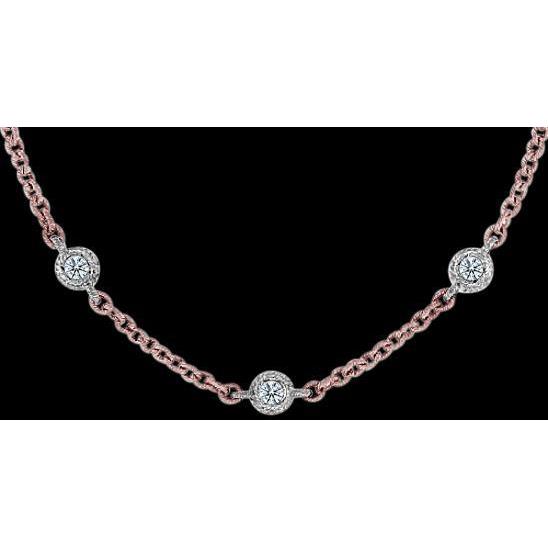 7 Ct Diamond Necklace Pendant Rose/White Gold New Pendant
