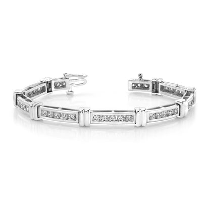 7 Ct Round Channel Setting Diamond Bracelet White Gold Jewelry Tennis Bracelet