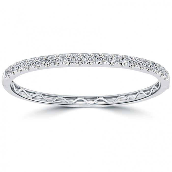 7 Ct Round Diamond Bangle White Gold Jewelry Bangle