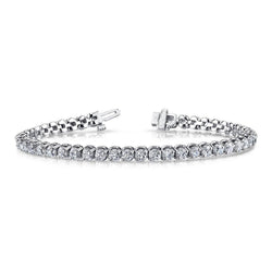 7.36 Carats Round Cut Lab Grown Diamond Bracelet Solid White Gold 10K