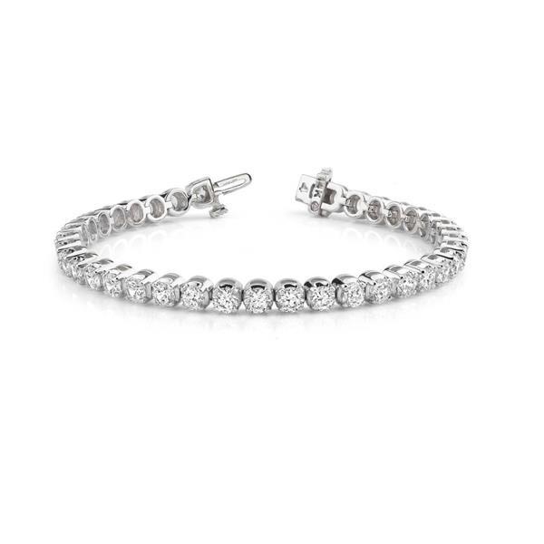7.40 Carats Round Cut Lab Grown Diamonds Bracelet New White Gold