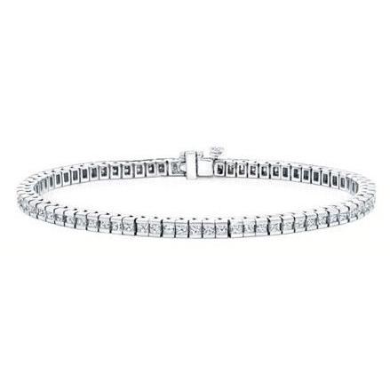 7.50 Carat Princess Lab Grown Diamonds Tennis Bracelet White Gold