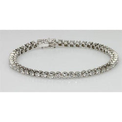 7.50 Ct Round Lab Grown Diamond Tennis Bracelet Solid 10K White Gold