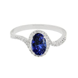 7.75 Carats Blue Tanzanite Wedding Ring White Gold 14K