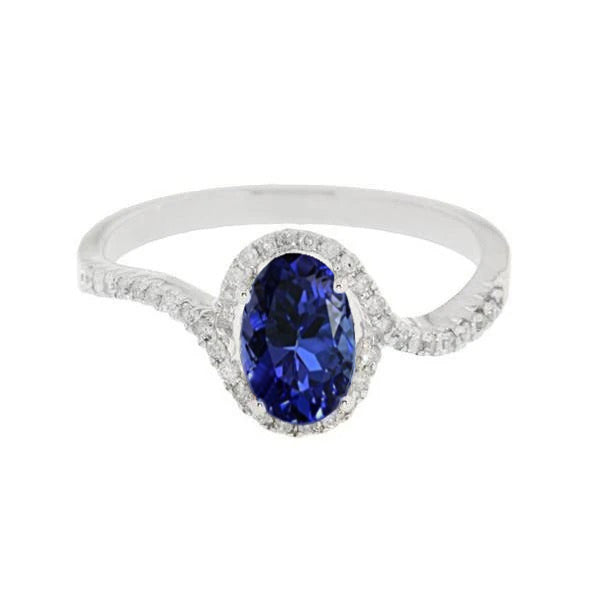 New Amazing  Blue Tanzanite Wedding Ring White Gold