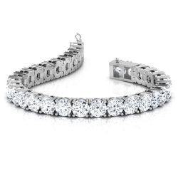 7.75 Carats Round Natural Earth Mined Diamond Tennis Bracelet White Gold 14K