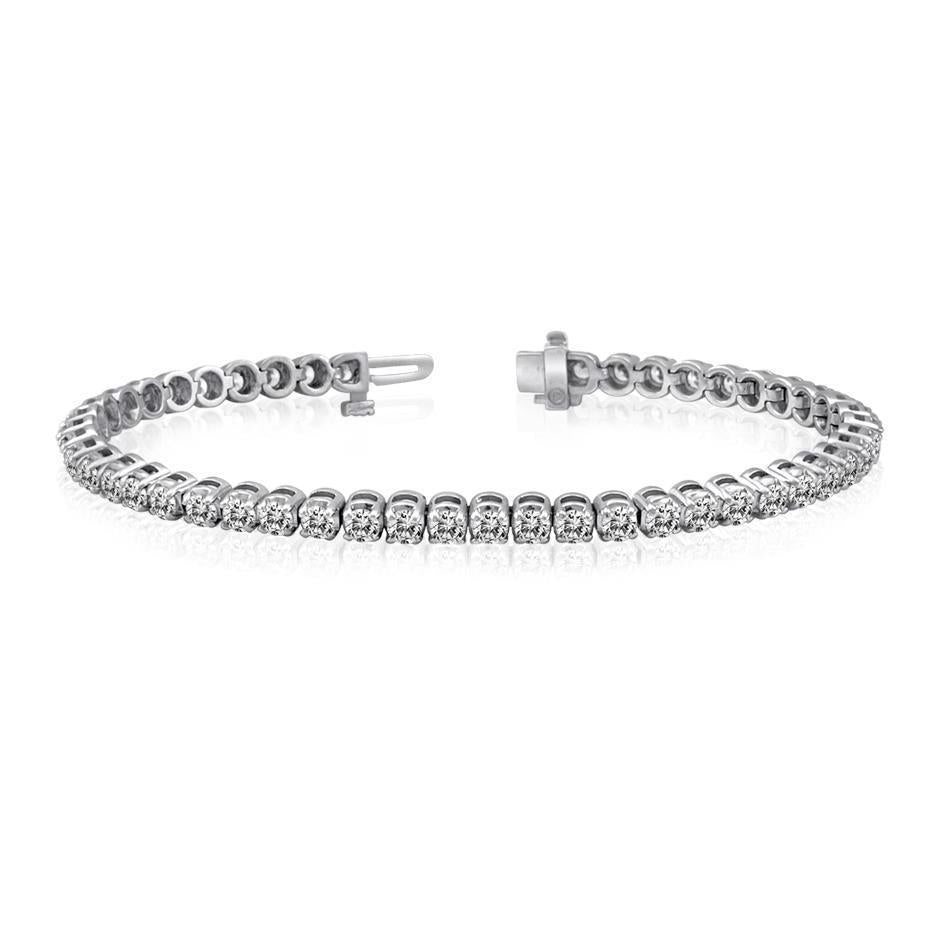 7.20 Carats Round Cut Diamond Tennis Bracelet White Gold Fine Jewelry Tennis Bracelet