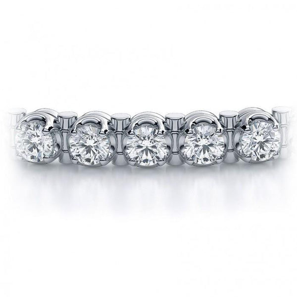 7.20 Carats Round Prong Set Diamond Tennis Bracelet White Gold 14K Tennis Bracelet