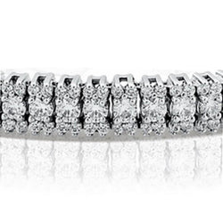 Real  10 Carats Round Diamond Tennis Bracelet Gold White 14K