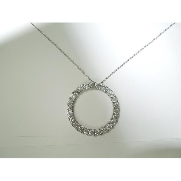 8.75 Carats Ladies Circle Of Life Diamond Pendant White Gold Jewelry Pendant