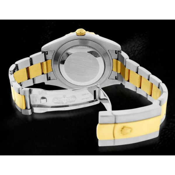 Watch Bezel 4 Ct Diamond Bezel Rolex Datejust Ii 41 Mm Black Dial Two Tone Watch