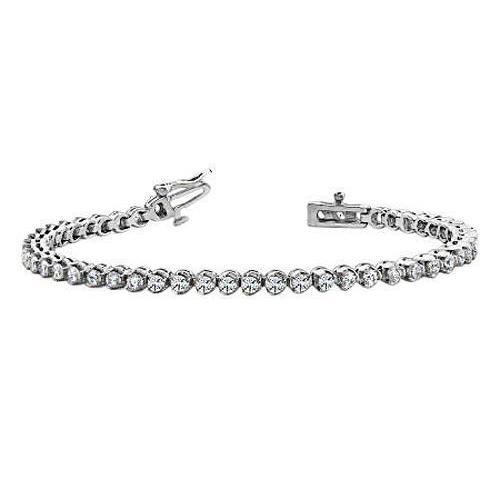 7.5 Carats Prong Set Round Cut Diamond Tennis Bracelet White Gold Tennis Bracelet