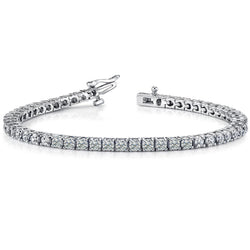 7.80 Carats Round Prong Setting Lab Grown Diamond Tennis Bracelet WG 10K