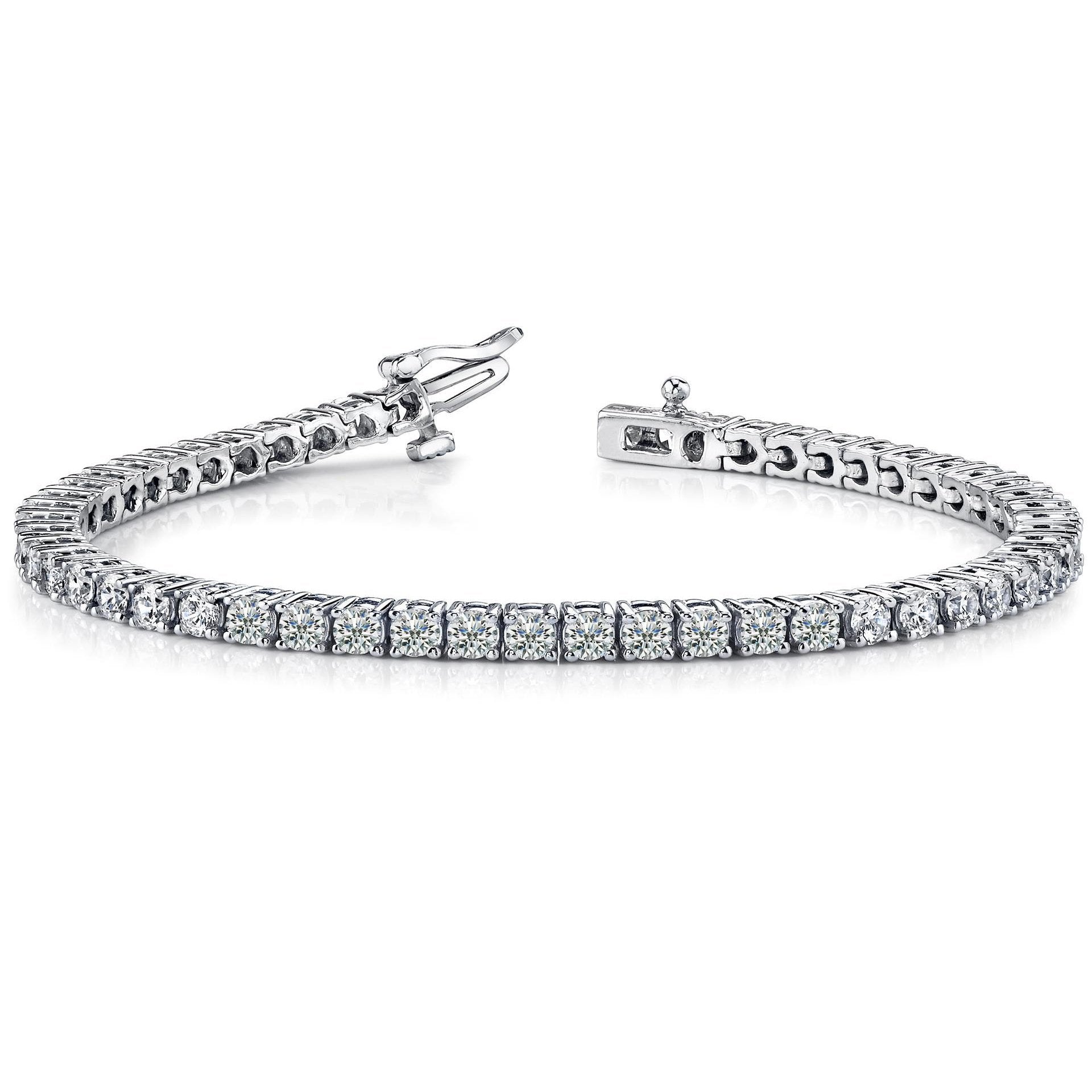 7.8 Carats Round Prong Setting Diamond Tennis Bracelet Wg 10K Tennis Bracelet