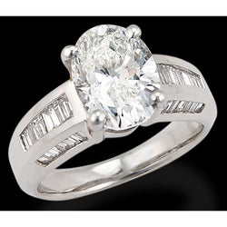7.50 Ct. Oval Diamond Solitaire With Accents Ring
