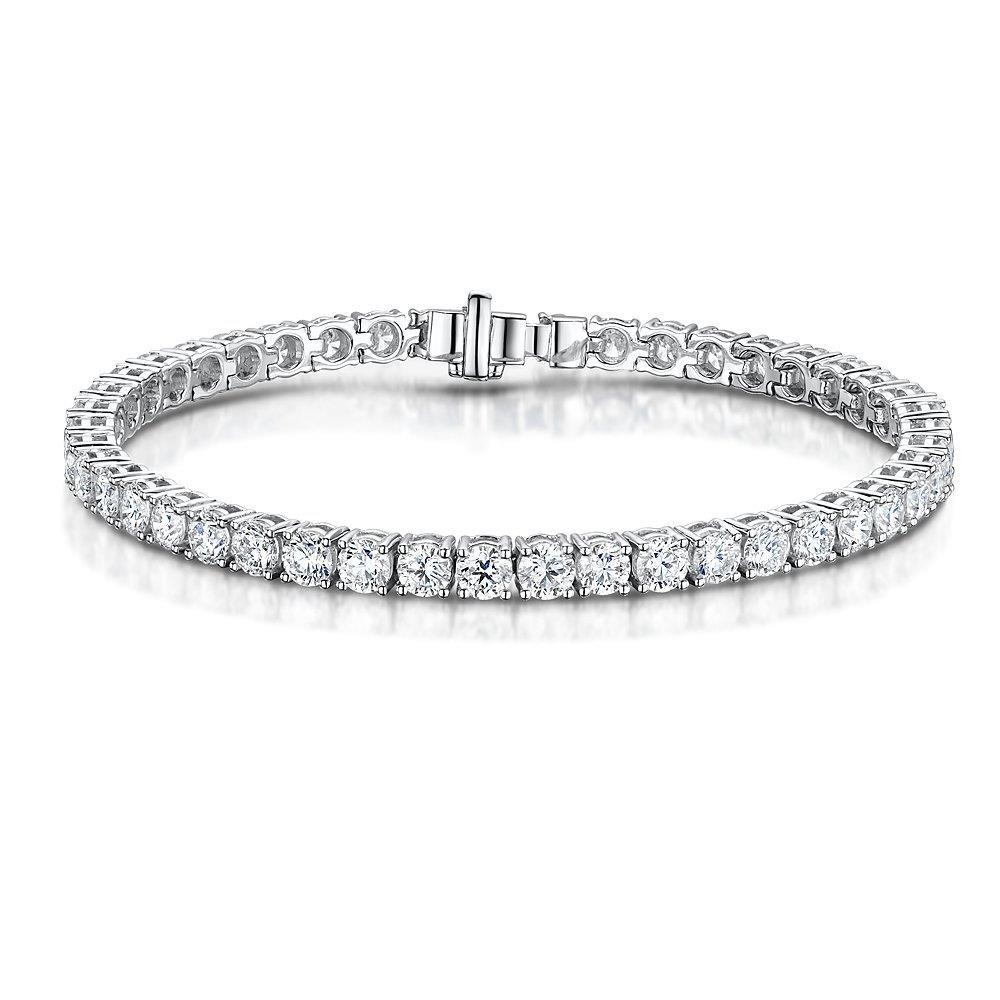 8.40 Ct Sparkling Brilliant Cut Diamonds Tennis Bracelet White Gold Tennis Bracelet