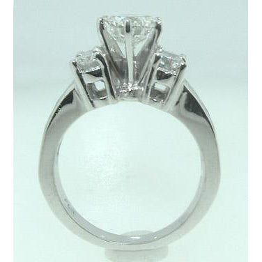 Solitaire Ring with Accents White Gold Diamond 
