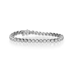 7 Carats Bezel Set Round Cut Lab Grown Diamonds Tennis Bracelet White Gold