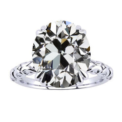 5.50 Carats Oval Old Mine Cut Genuine Natural Real Diamond ( Not Lab Grown ) Solitaire Ring Vintage Style