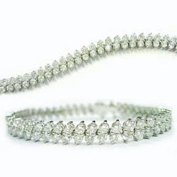 7 Carats Prong Setting Round Lab Grown Diamond Tennis Bracelet White Gold