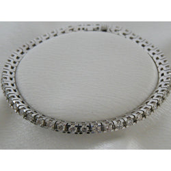 7 Carats Sparkling Round Cut Lab Grown Diamond Tennis Bracelet White Gold 10K