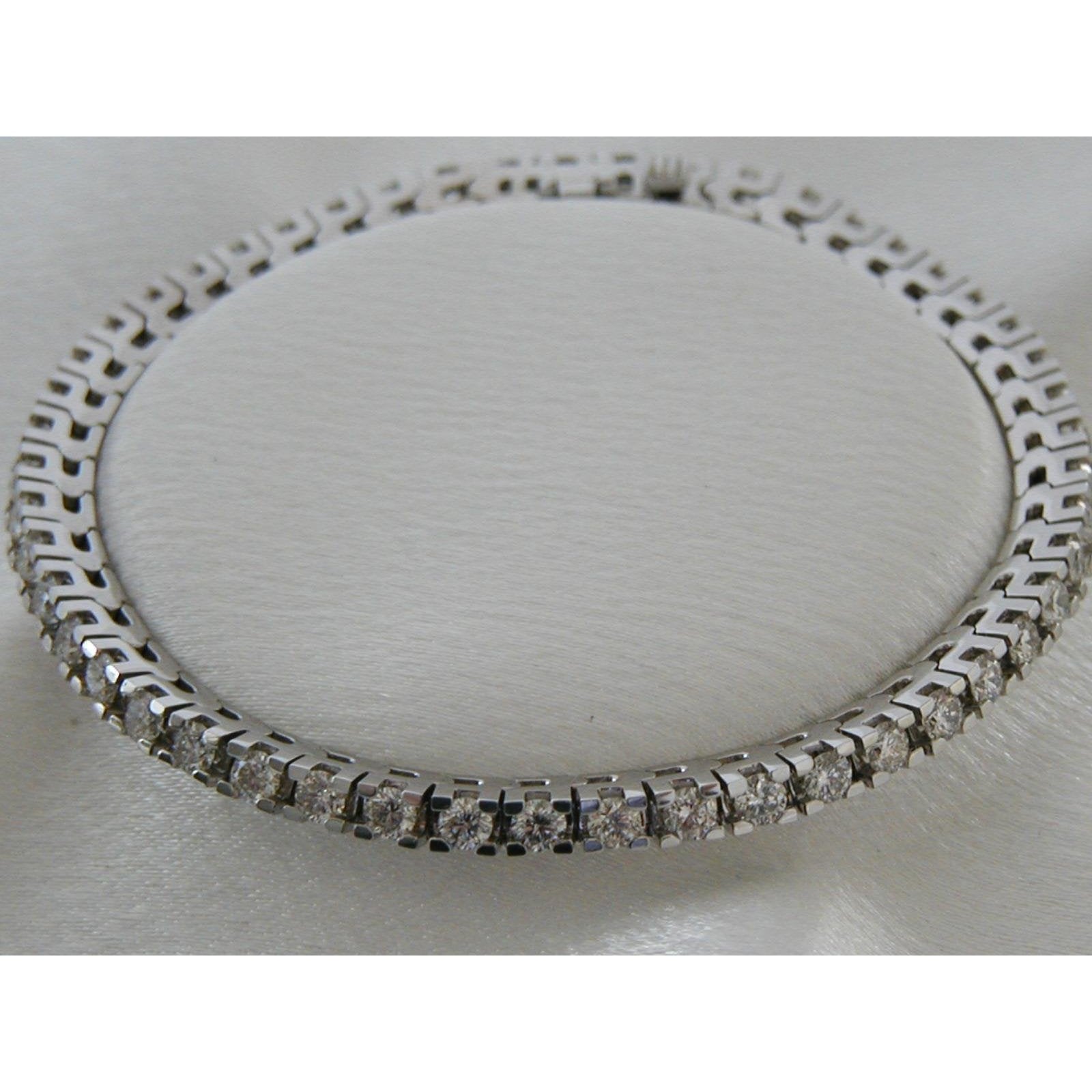 7 Carats Sparkling Round Cut Lab Grown Diamond Tennis Bracelet White Gold 10K