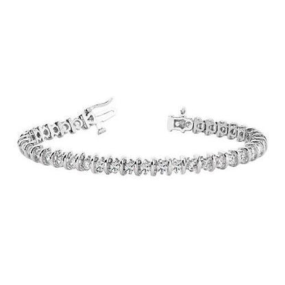 8 Carat Round Prong Setting Diamond Tennis Bracelet Solid Gold White Tennis Bracelet