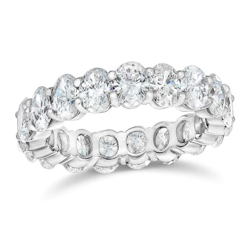 8 Carats Prong Set Oval Cut Diamond Gold Jewelry Eternity Band Women Eternity Band