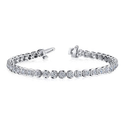 8 Carats Round Lab Grown Diamond Tennis Bracelet White Gold