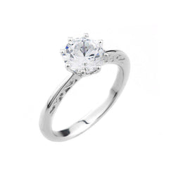 Round Cut 2 Carat Solitaire Diamond Engagement Ring