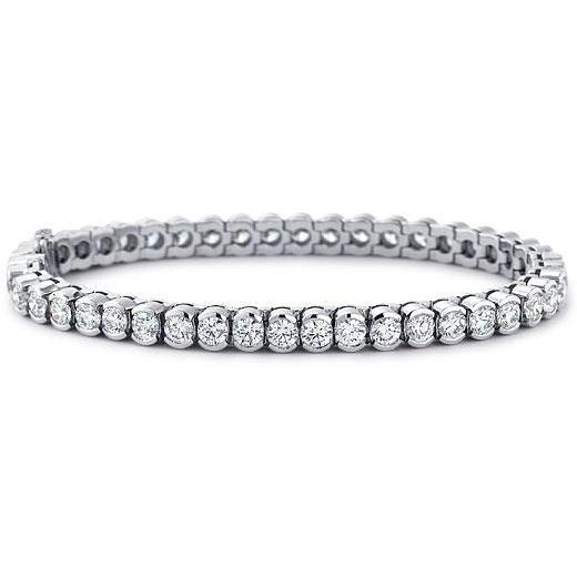 8.10 Ct Round Cut Tennis Bracelet Lab Grown Diamonds White Gold