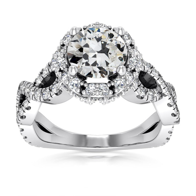 Halo Old Miner Diamond Ring Prong