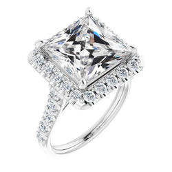 8.75 Carats Round & Square Cut Old Miner Natural Earth Mined Diamond Halo Ring Gold